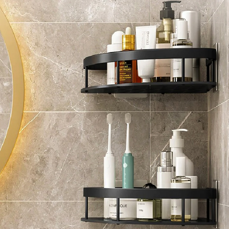 2pcs Bathroom Corner Shower Shelf Shampoo Soap Holder Rack Storage Organizer Caddy_5