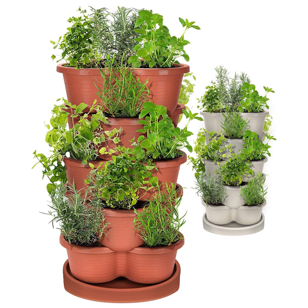 5-Tier Stackable Vertical Garden Planter Pots