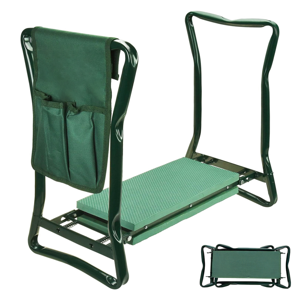 Garden Kneeler Seat and Foldable Stool with Tool Bag